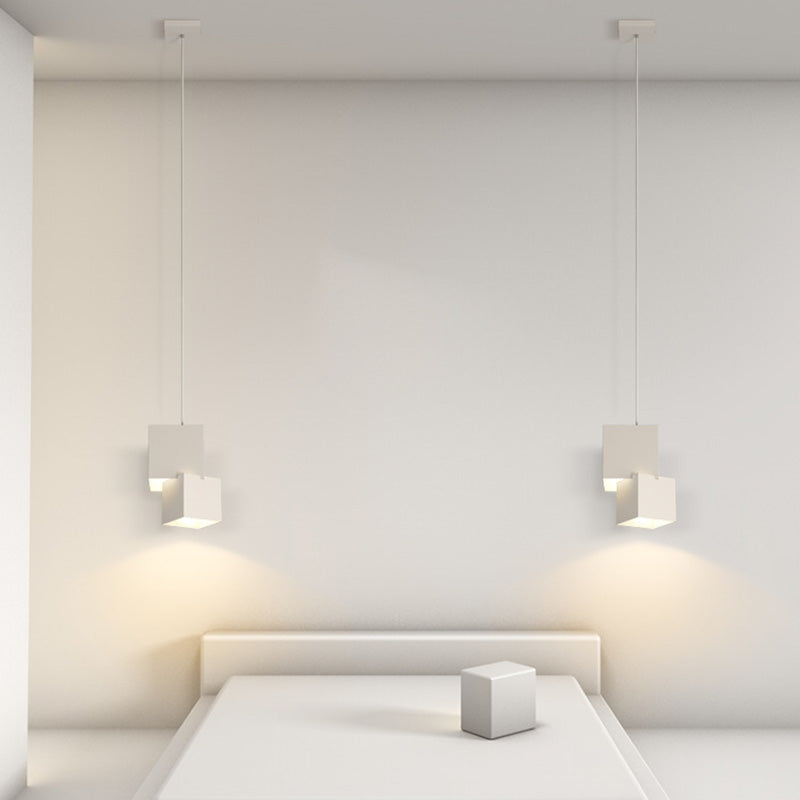 Moderne minimalistische quadratische Box Eisen LED Pendelleuchte für Wohnzimmer 