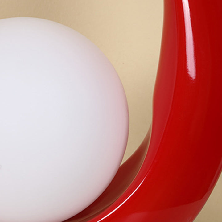 Lampe de table contemporaine en résine et verre en forme d&