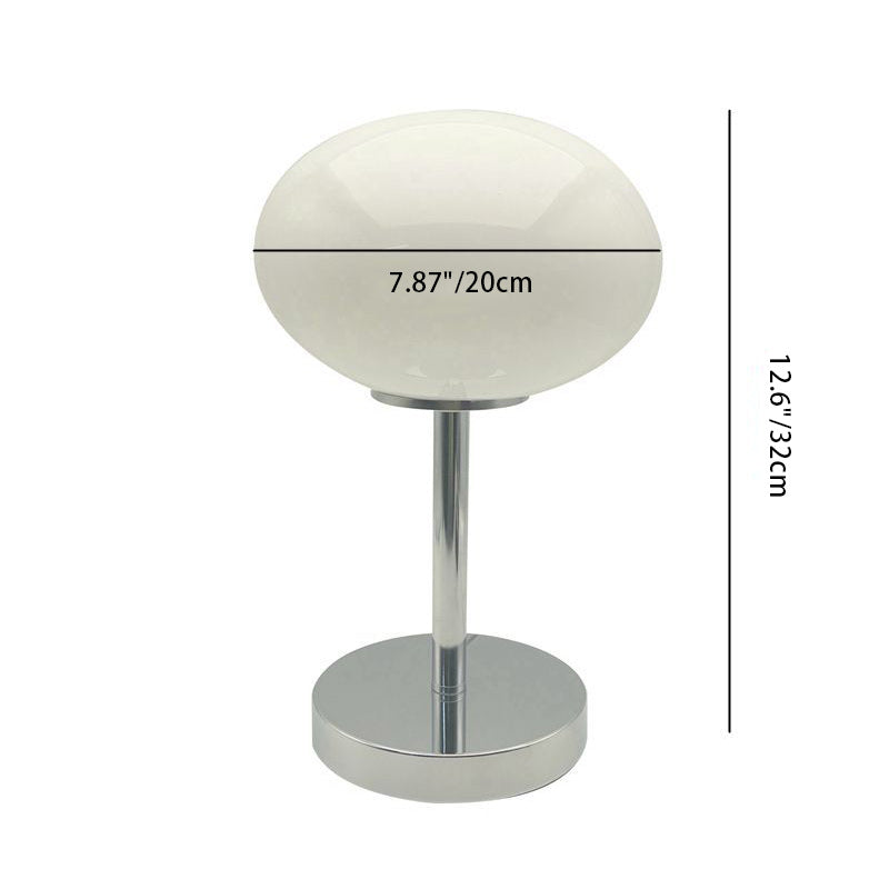 Moderne minimalistische flache Kugel Glas Eisen 1-Licht Tischlampe für Wohnzimmer 