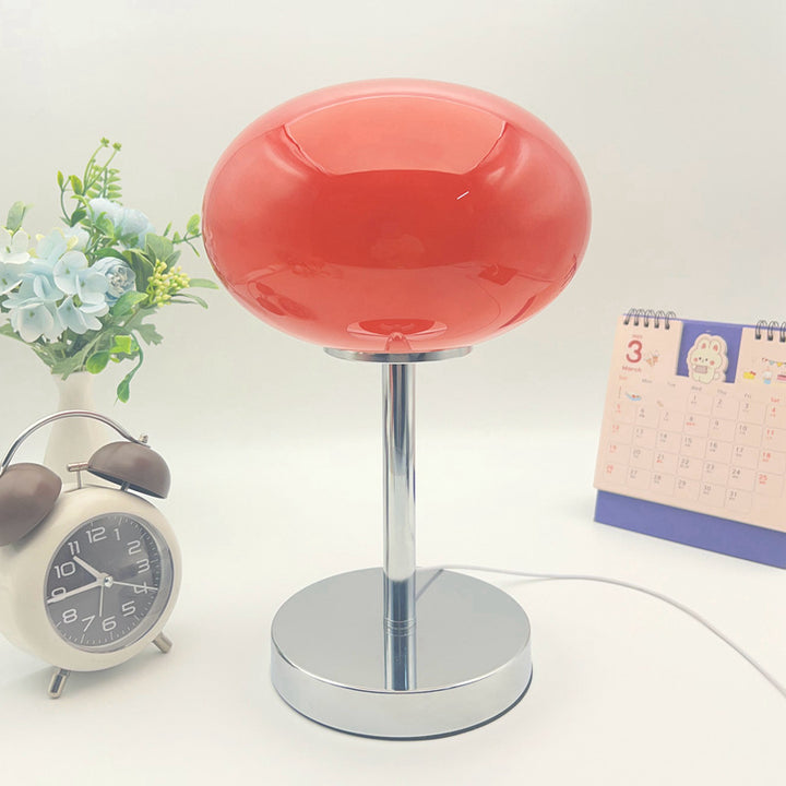 Moderne minimalistische flache Kugel Glas Eisen 1-Licht Tischlampe für Wohnzimmer 