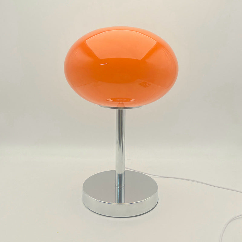 Moderne minimalistische flache Kugel Glas Eisen 1-Licht Tischlampe für Wohnzimmer 