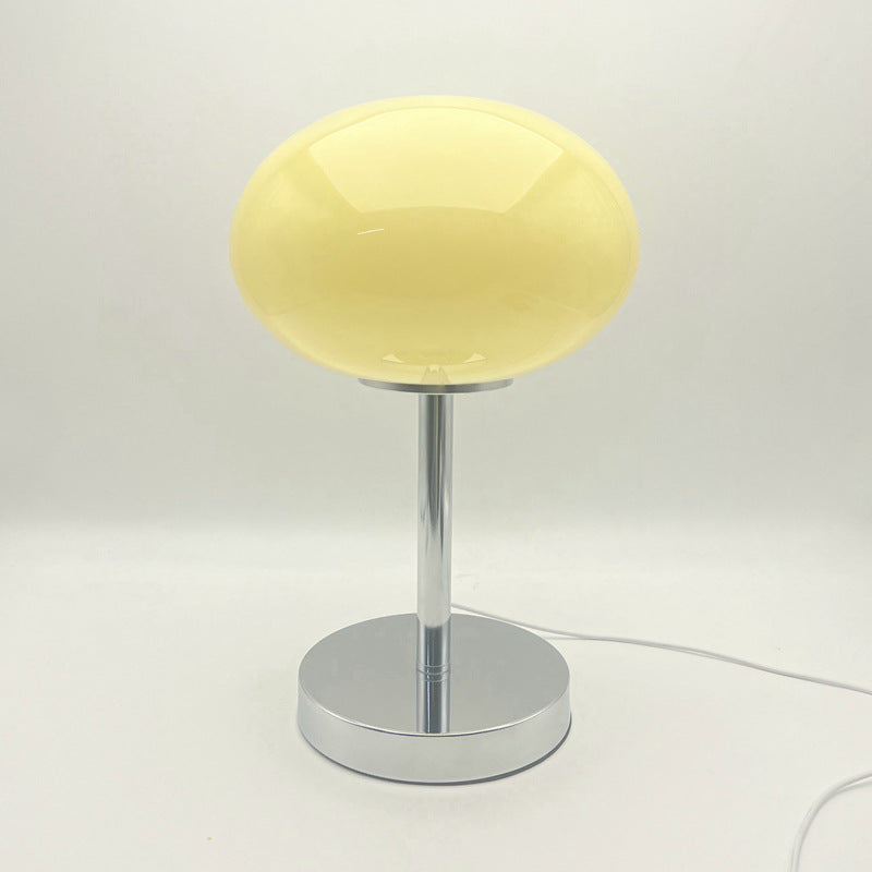 Moderne minimalistische flache Kugel Glas Eisen 1-Licht Tischlampe für Wohnzimmer 