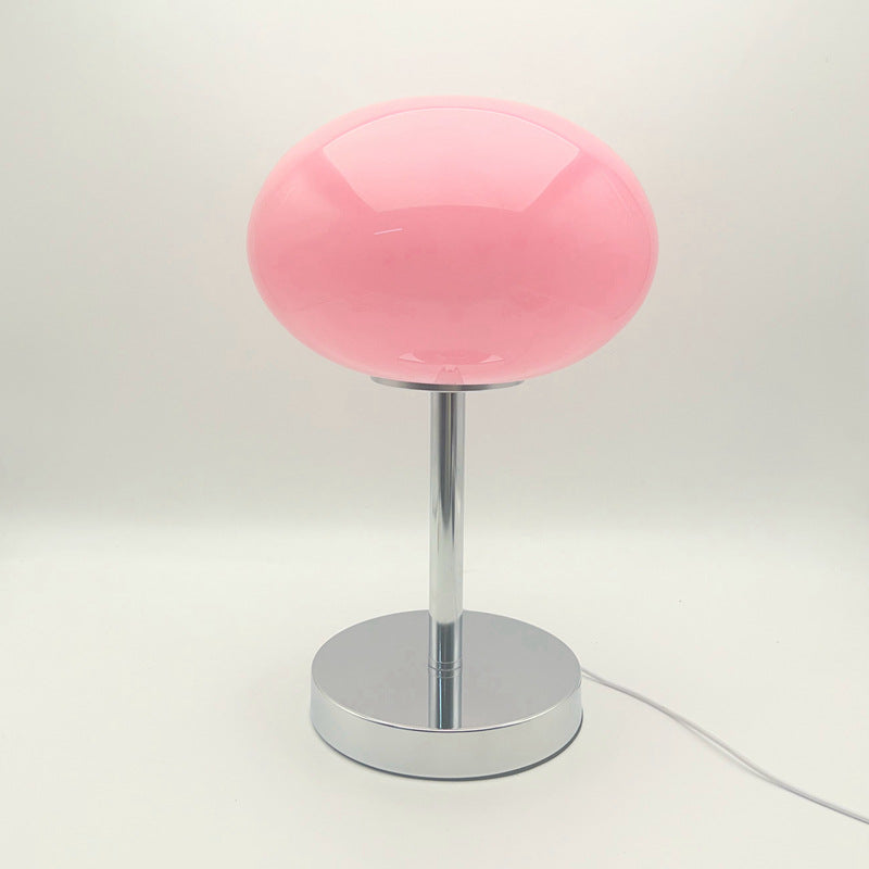Moderne minimalistische flache Kugel Glas Eisen 1-Licht Tischlampe für Wohnzimmer 