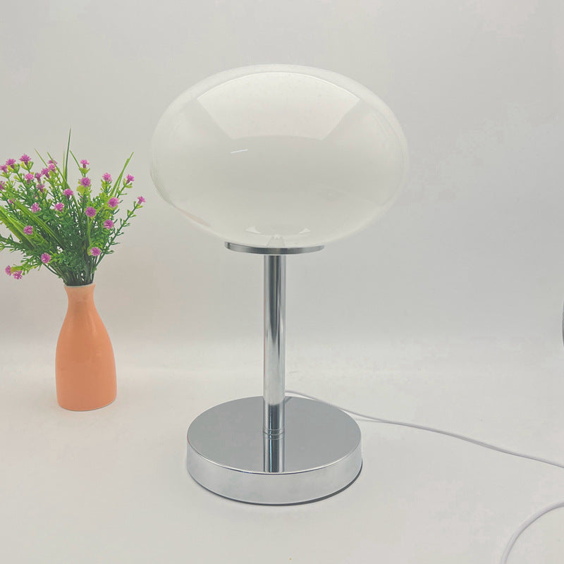 Moderne minimalistische flache Kugel Glas Eisen 1-Licht Tischlampe für Wohnzimmer 