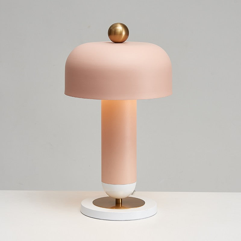 Lampe de table moderne minimaliste cylindrique en fer à 1 lumière pour chambre 