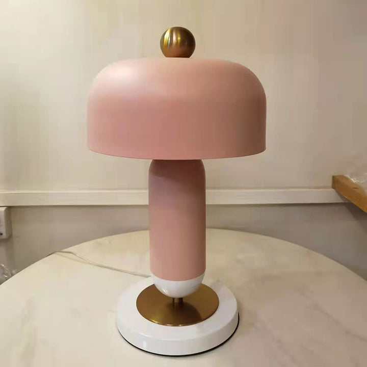 Lampe de table moderne minimaliste cylindrique en fer à 1 lumière pour chambre 