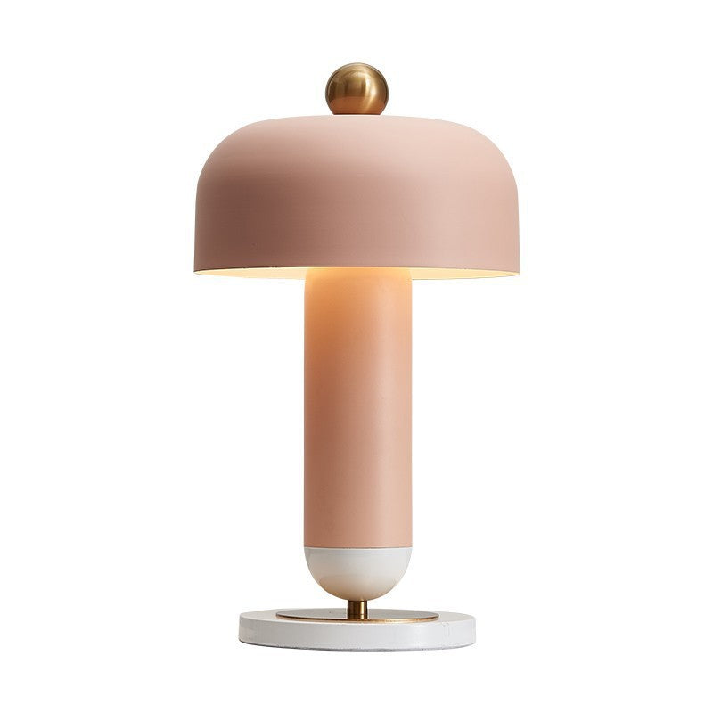 Lampe de table moderne minimaliste cylindrique en fer à 1 lumière pour chambre 