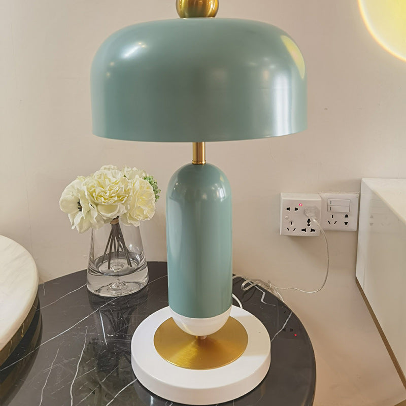 Lampe de table moderne minimaliste cylindrique en fer à 1 lumière pour chambre 