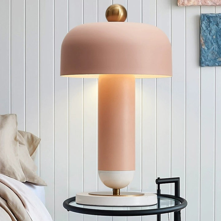 Lampe de table moderne minimaliste cylindrique en fer à 1 lumière pour chambre 
