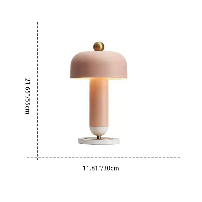 Lampe de table moderne minimaliste cylindrique en fer à 1 lumière pour chambre 