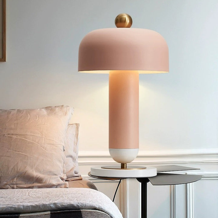 Lampe de table moderne minimaliste cylindrique en fer à 1 lumière pour chambre 
