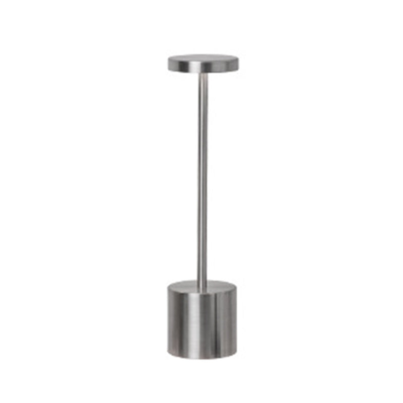 Lampe de table LED en métal cylindrique ronde minimaliste moderne pour salon 