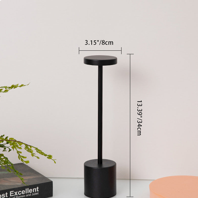 Lampe de table LED en métal cylindrique ronde minimaliste moderne pour salon 