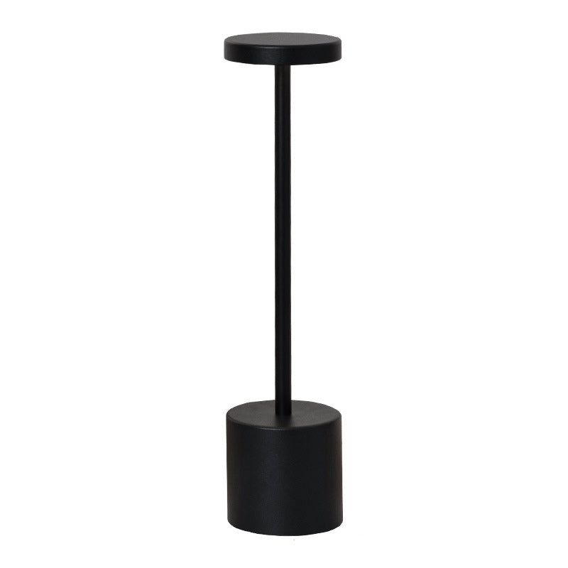 Lampe de table LED en métal cylindrique ronde minimaliste moderne pour salon 
