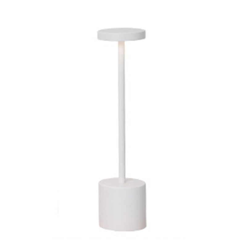 Lampe de table LED en métal cylindrique ronde minimaliste moderne pour salon 