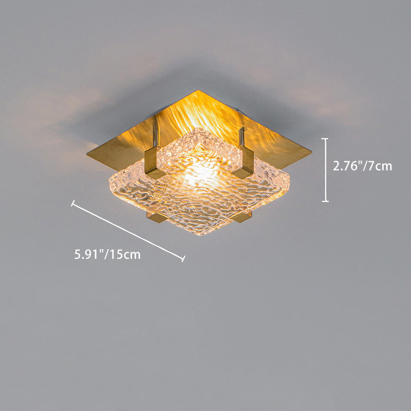 Plafonnier LED carré en cristal de luxe moderne en acier inoxydable pour chambre 