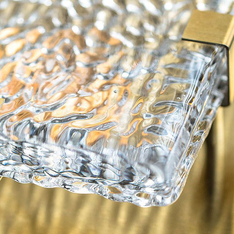 Plafonnier LED carré en cristal de luxe moderne en acier inoxydable pour chambre 