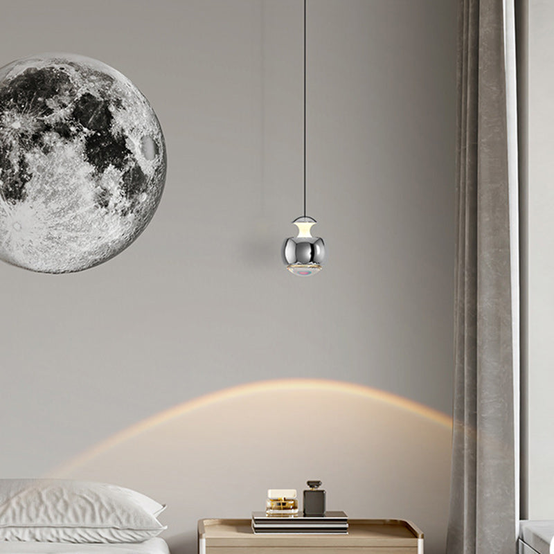 Suspension LED Moderne Minimaliste en Acrylique et Fer avec Orbe Élévable pour Salon 