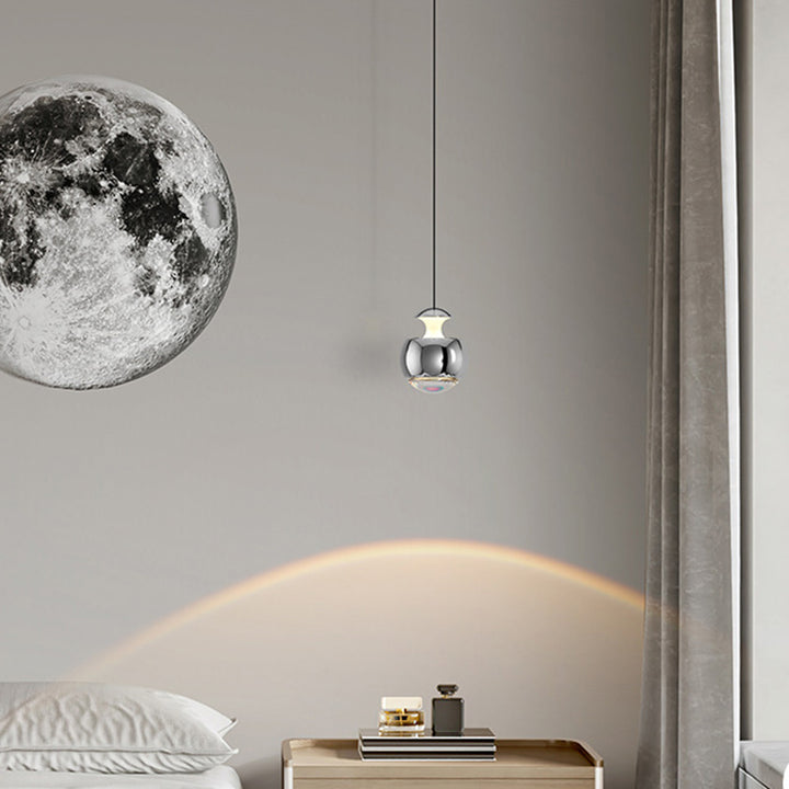 Suspension LED Moderne Minimaliste en Acrylique et Fer avec Orbe Élévable pour Salon 