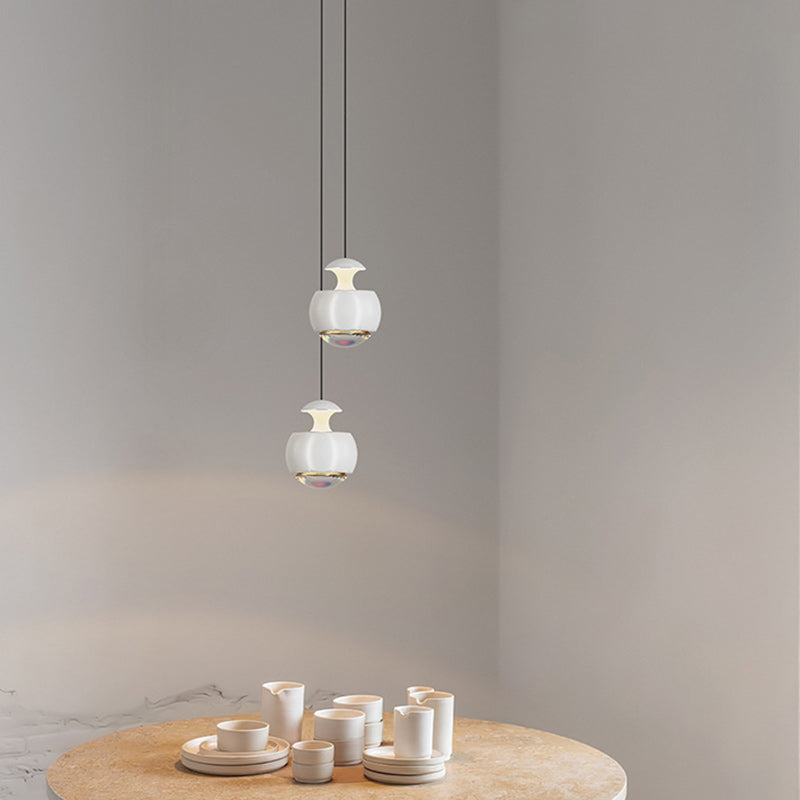 Suspension LED Moderne Minimaliste en Acrylique et Fer avec Orbe Élévable pour Salon 