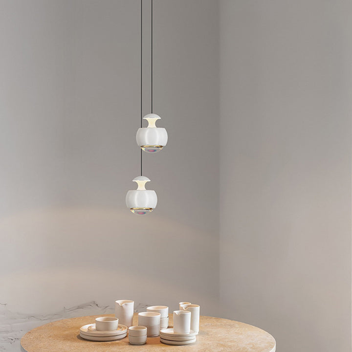 Suspension LED Moderne Minimaliste en Acrylique et Fer avec Orbe Élévable pour Salon 
