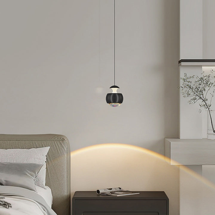 Suspension LED Moderne Minimaliste en Acrylique et Fer avec Orbe Élévable pour Salon 