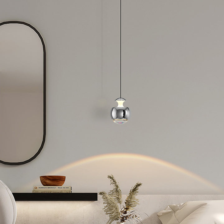 Suspension LED Moderne Minimaliste en Acrylique et Fer avec Orbe Élévable pour Salon 