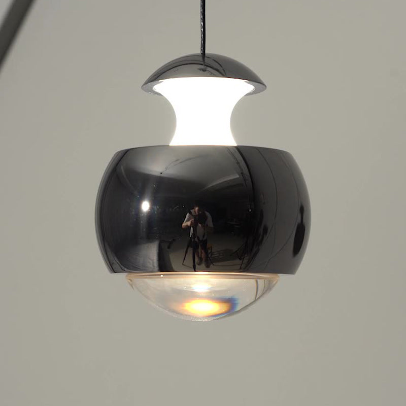 Suspension LED Moderne Minimaliste en Acrylique et Fer avec Orbe Élévable pour Salon 