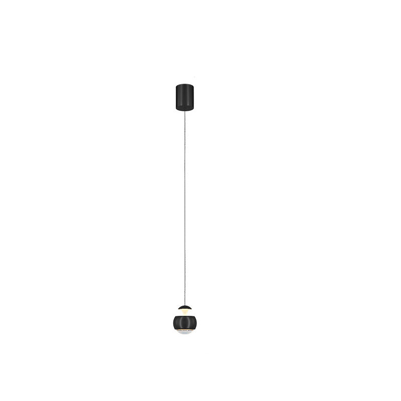 Suspension LED Moderne Minimaliste en Acrylique et Fer avec Orbe Élévable pour Salon 