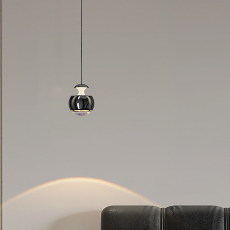 Suspension LED Moderne Minimaliste en Acrylique et Fer avec Orbe Élévable pour Salon 