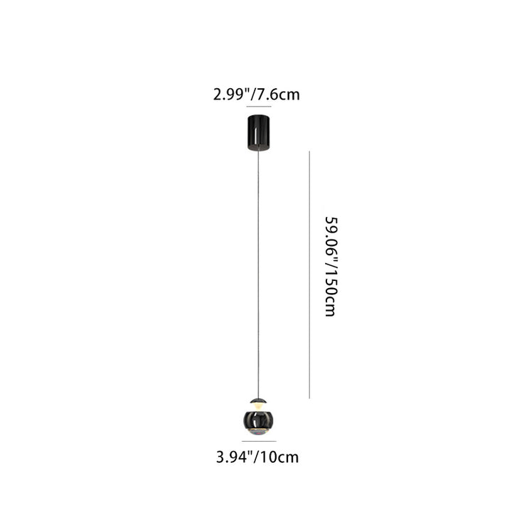 Suspension LED Moderne Minimaliste en Acrylique et Fer avec Orbe Élévable pour Salon 