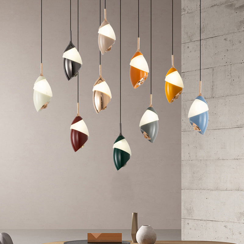 Lustre LED en acrylique et aluminium rond, minimaliste moderne et relevable, pour salon 