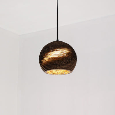 Forme de chapeau japonais traditionnel Fleur de prunier Six pétales Longue conique Ronde Papier ondulé Suspension à 1 lumière pour salon 