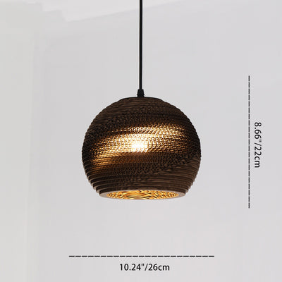 Forme de chapeau japonais traditionnel Fleur de prunier Six pétales Longue conique Ronde Papier ondulé Suspension à 1 lumière pour salon 