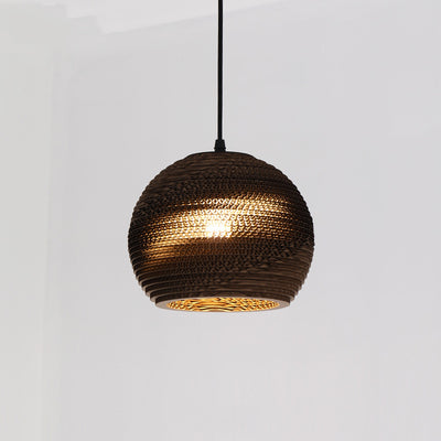 Forme de chapeau japonais traditionnel Fleur de prunier Six pétales Longue conique Ronde Papier ondulé Suspension à 1 lumière pour salon 