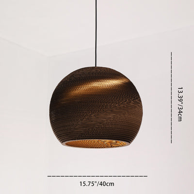 Forme de chapeau japonais traditionnel Fleur de prunier Six pétales Longue conique Ronde Papier ondulé Suspension à 1 lumière pour salon 