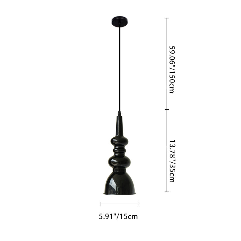 Lustre suspendu rond en fer traditionnel français à 1 lumière pour salon 
