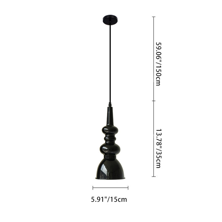 Lustre suspendu rond en fer traditionnel français à 1 lumière pour salon 