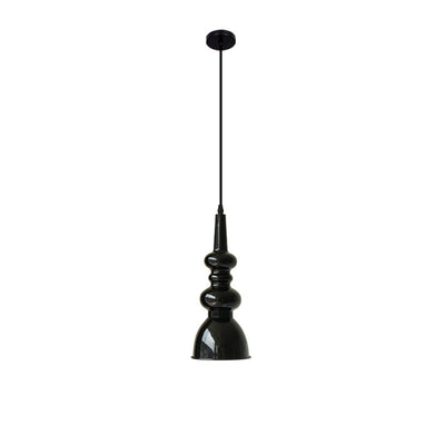 Traditionelle französische Kürbis-Pendelleuchte aus rundem Eisen mit 1 Licht für Wohnzimmer 