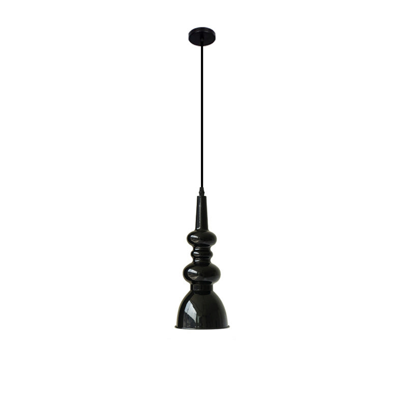 Traditionelle französische Kürbis-Pendelleuchte aus rundem Eisen mit 1 Licht für Wohnzimmer 