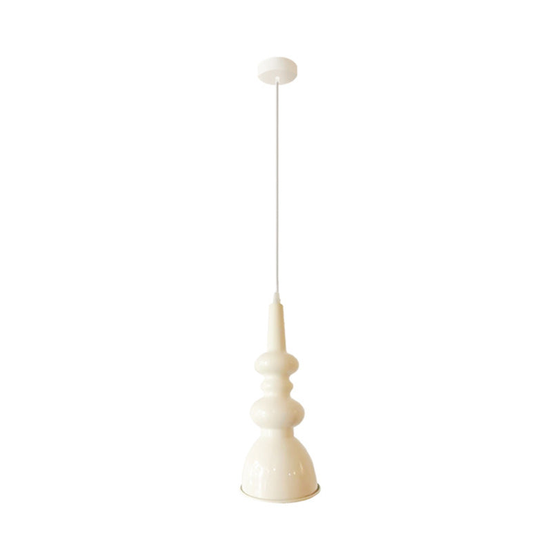 Lustre suspendu rond en fer traditionnel français à 1 lumière pour salon 