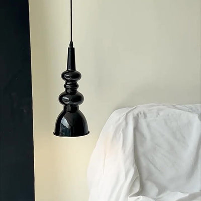 Traditionelle französische Kürbis-Pendelleuchte aus rundem Eisen mit 1 Licht für Wohnzimmer 