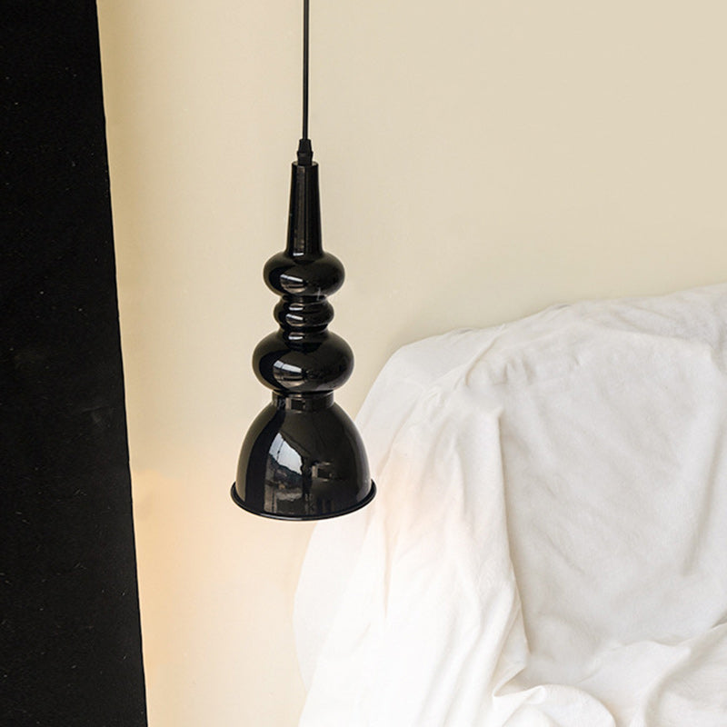 Traditionelle französische Kürbis-Pendelleuchte aus rundem Eisen mit 1 Licht für Wohnzimmer 
