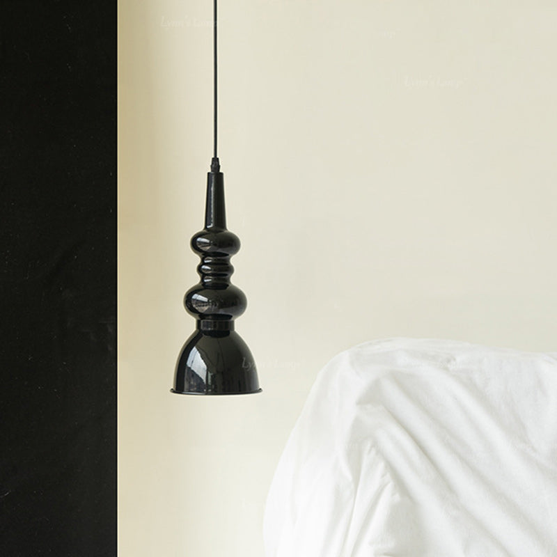 Traditionelle französische Kürbis-Pendelleuchte aus rundem Eisen mit 1 Licht für Wohnzimmer 