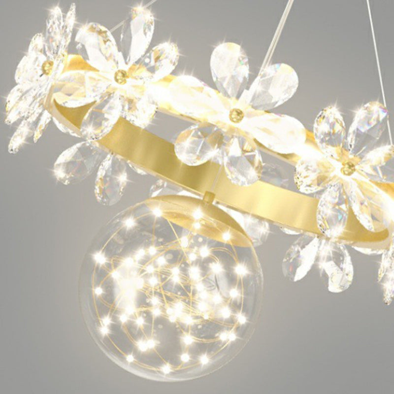 Moderne Luxus Schmetterling Runde Acryl Kristall Hardware LED Pendelleuchte für Wohnzimmer 