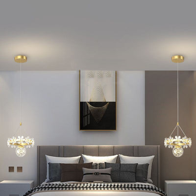 Moderne Luxus Schmetterling Runde Acryl Kristall Hardware LED Pendelleuchte für Wohnzimmer 