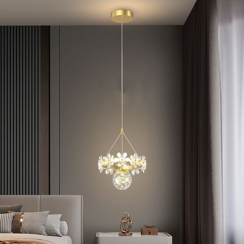 Moderne Luxus Schmetterling Runde Acryl Kristall Hardware LED Pendelleuchte für Wohnzimmer 