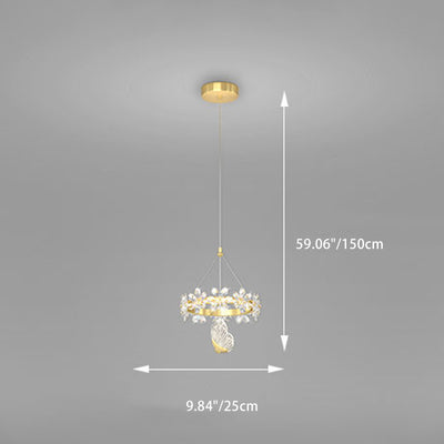 Moderne Luxus Schmetterling Runde Acryl Kristall Hardware LED Pendelleuchte für Wohnzimmer 