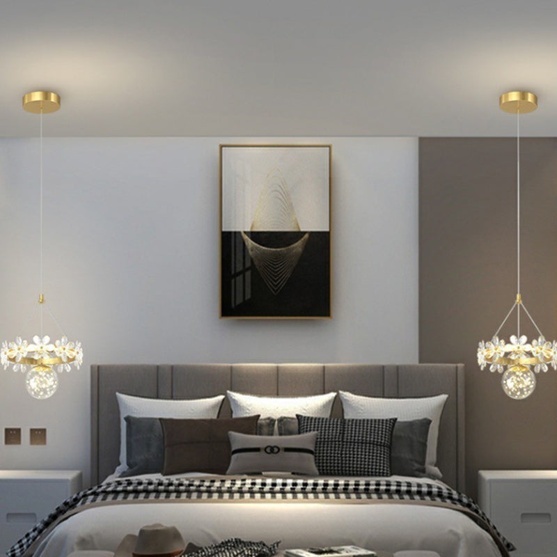 Moderne Luxus Schmetterling Runde Acryl Kristall Hardware LED Pendelleuchte für Wohnzimmer 