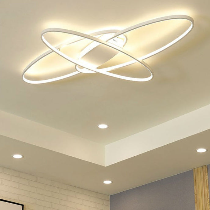 Moderne unbedeutende ovale gebogene Acrylaluminium-LED-Deckenleuchte für Schlafzimmer 